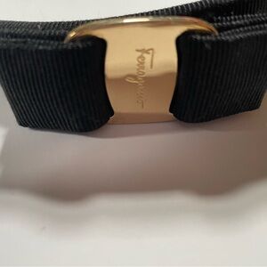 Salvatore Ferragamo Vara Cotton,Metal Women's Alice Band Black,Gold
